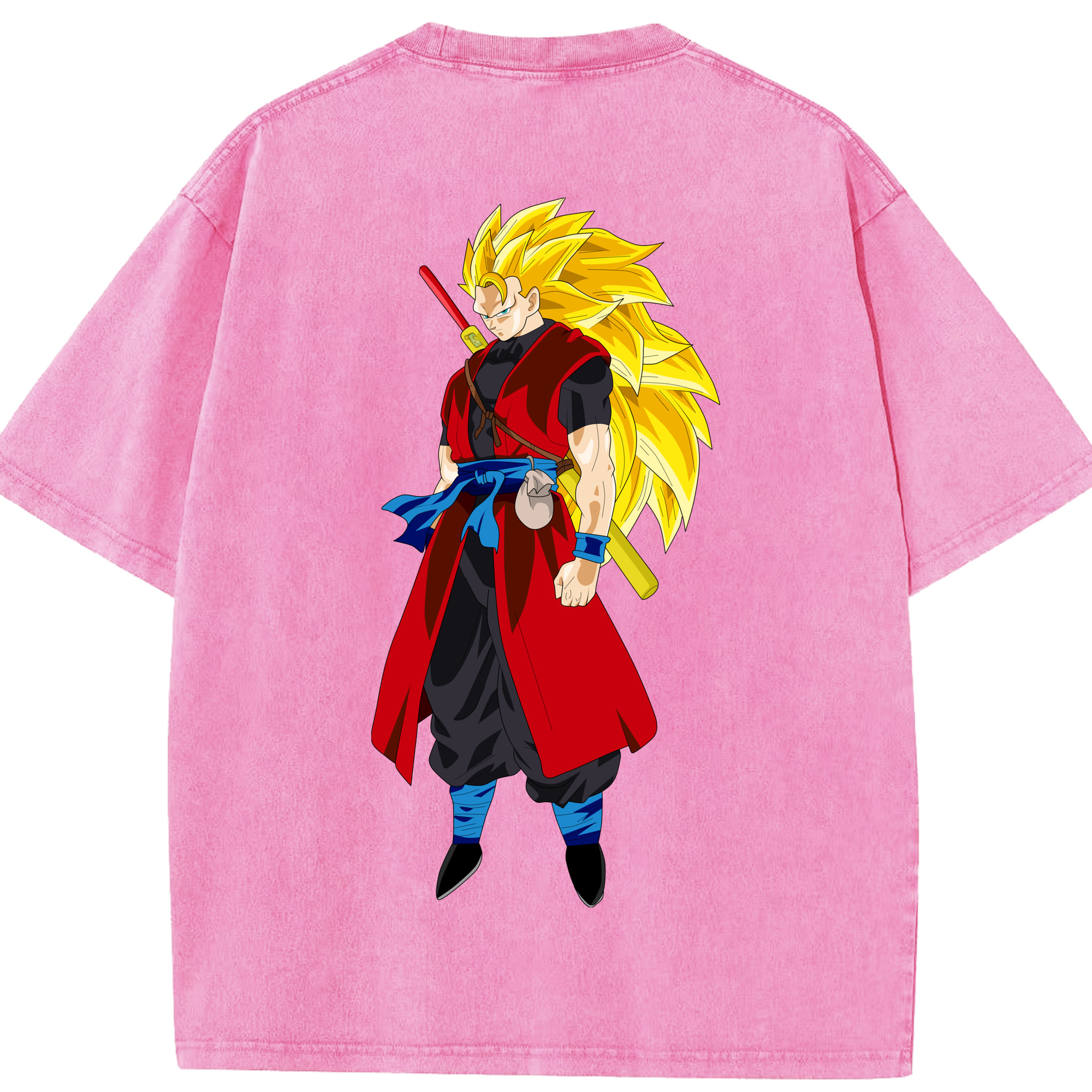 （画像用） ドラゴンボール トランクス（Torankusu）DRAGON BALL Trunks 綿100% ヴィンテージ風 半袖Tシャツ（背面プリント）